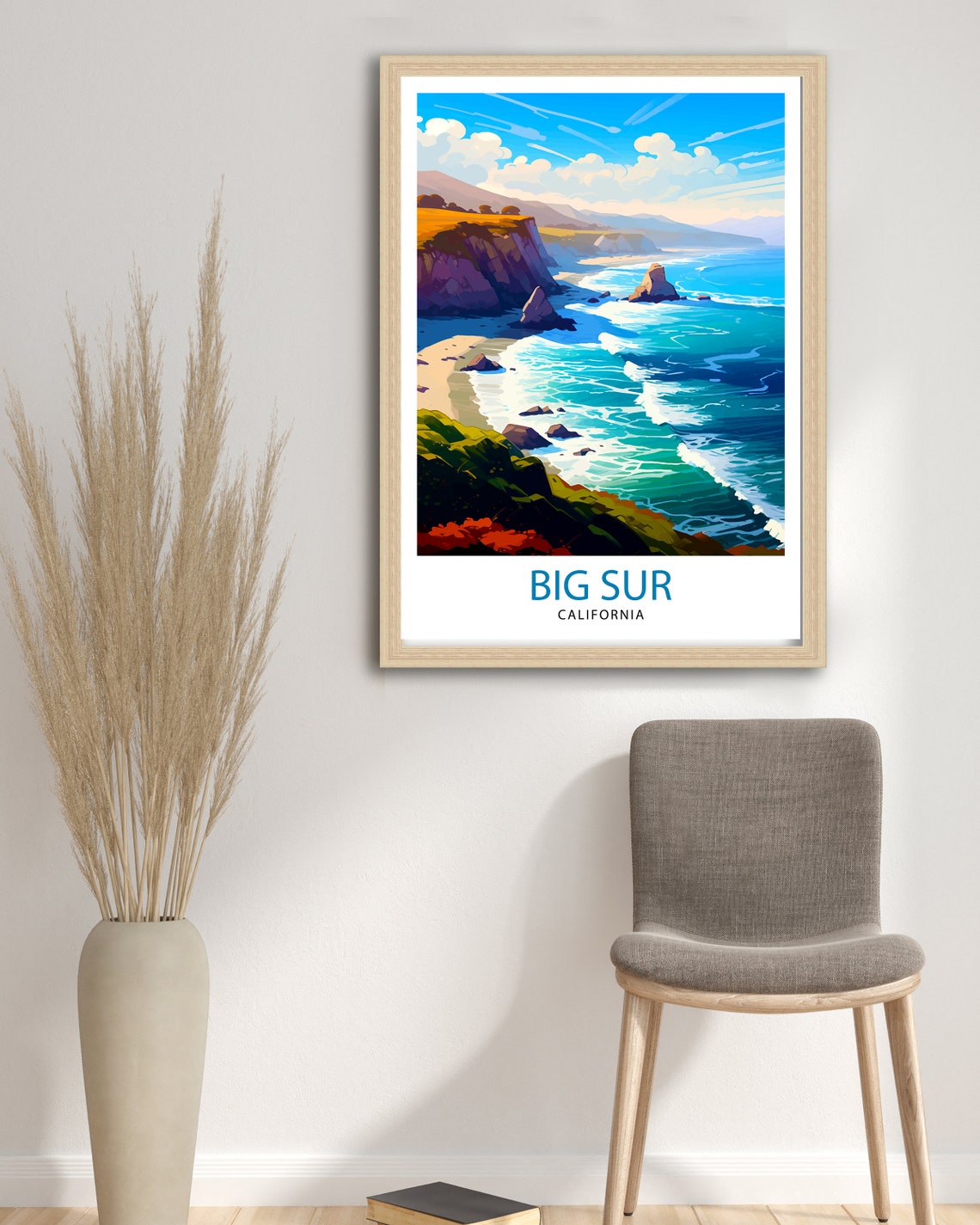 Big Sur California Rugged Pacific Coastline Cliffs View Poster - Image 3