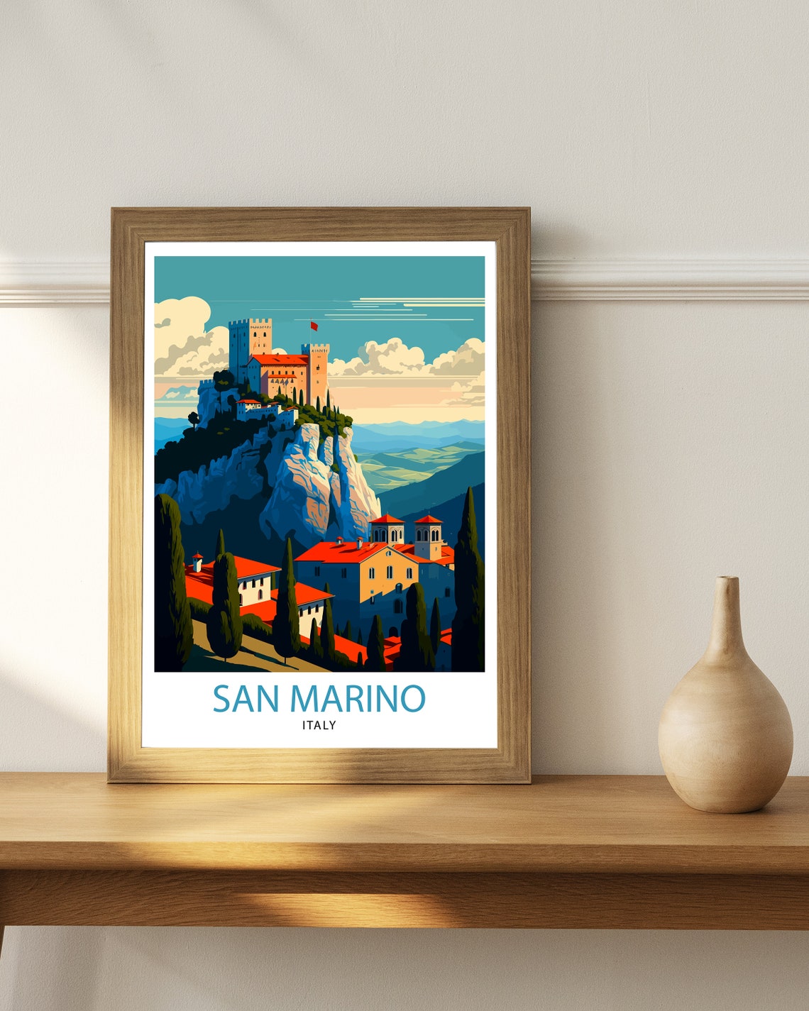 San Marino Italy Travel Print San Marino Wall Decor San Marino Home Living Decor San Marino Italy Illustration Travel Poster Gift - Image 2