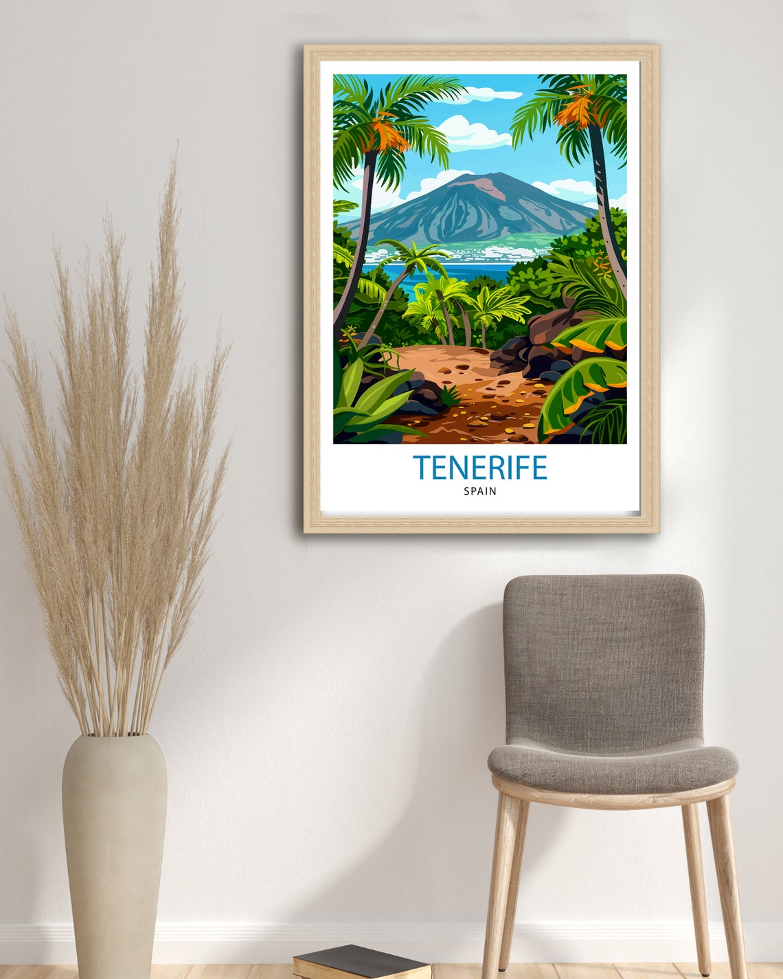 Tenerife Spain Travel Print Tenerife Wall Decor Tenerife Home Living Decor Tenerife Illustration Travel Poster Gift For Tenerife Spain Home - Image 2