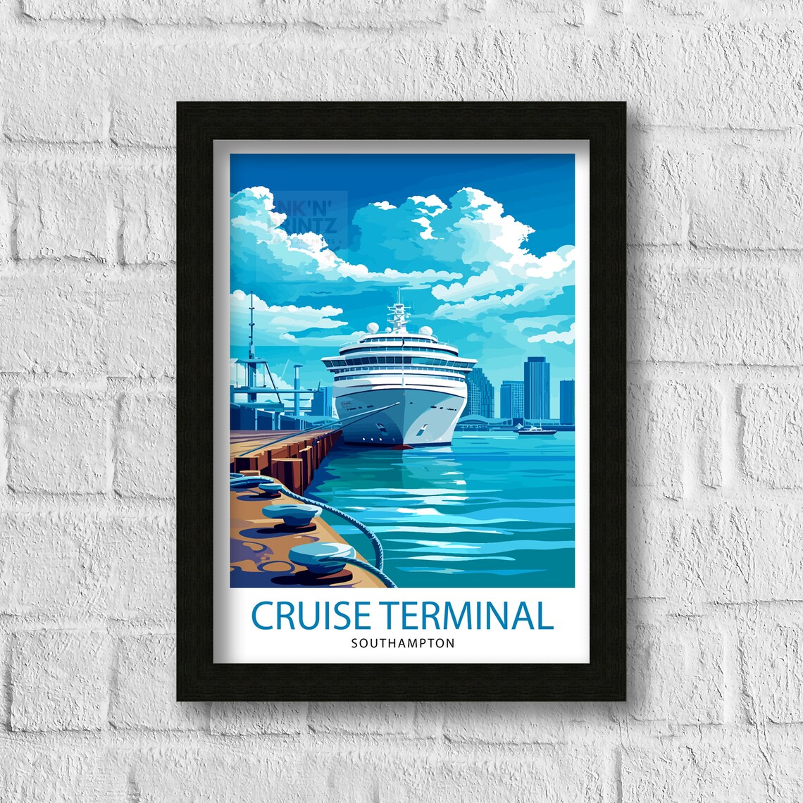 Southampton UK Travel Poster, English Port City - Image 3