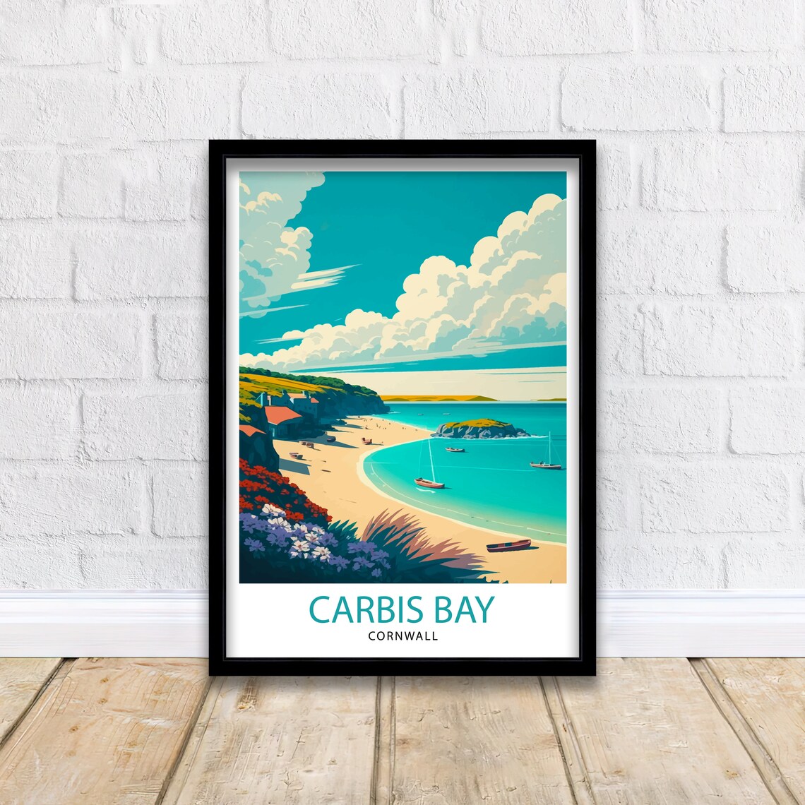 Carbis Bay Cornwall Travel Poster, Carbis Bay - Image 2