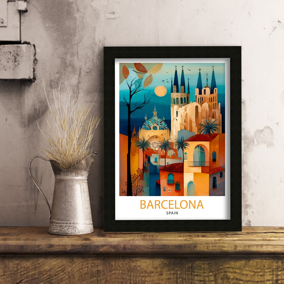 Barcelona, Spain Travel Poster, European Decor - Image 3