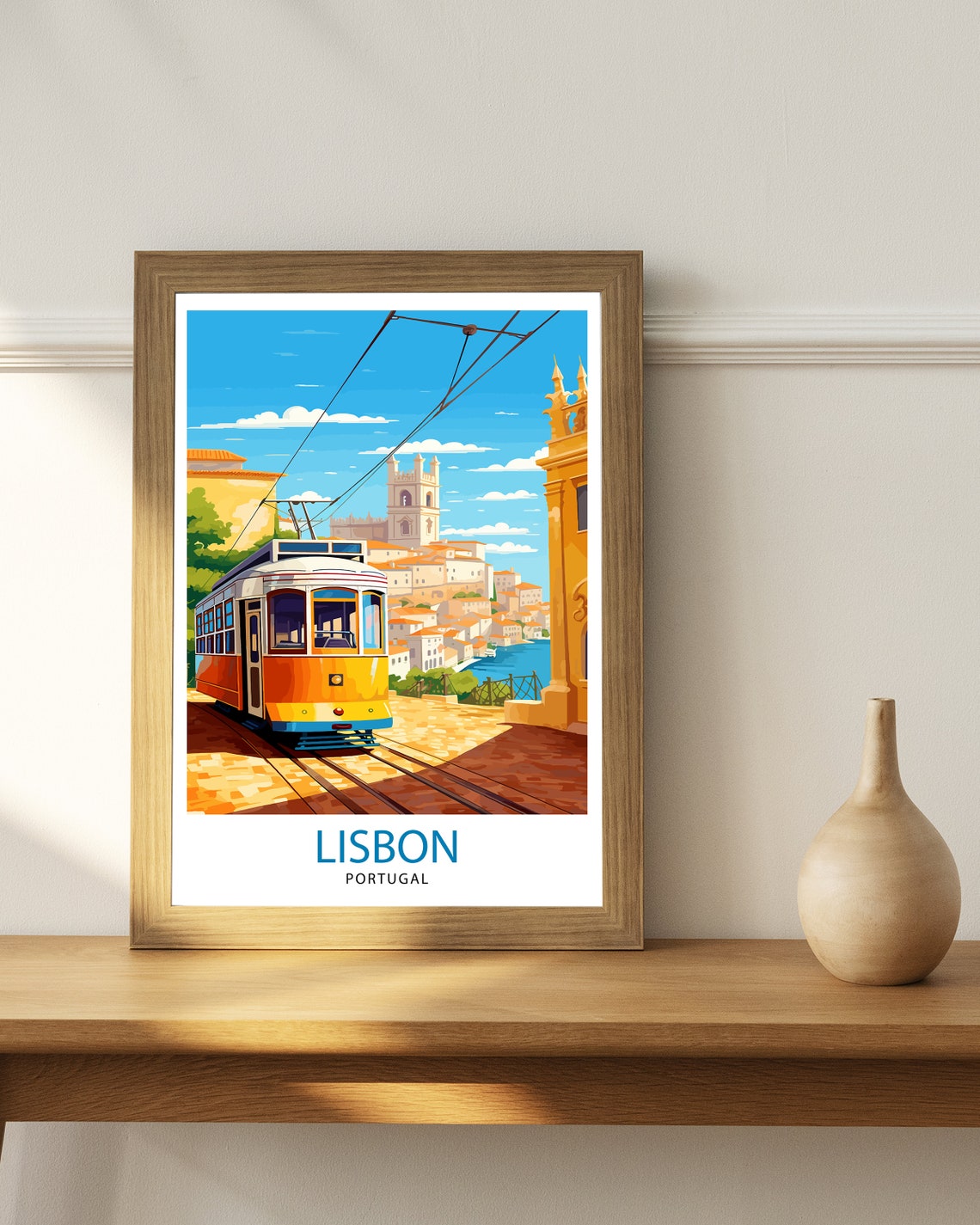 Lisbon Portugal Travel Print Lisbon Wall Decor Lisbon Poster Portugal Travel Prints Lisbon Art Print Lisbon Illustration Lisbon Wall Art - Image 2
