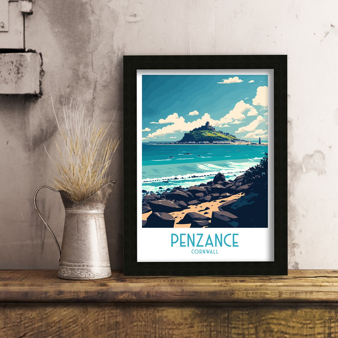 Penzance Travel Poster, Cornwall Place Print - Image 3