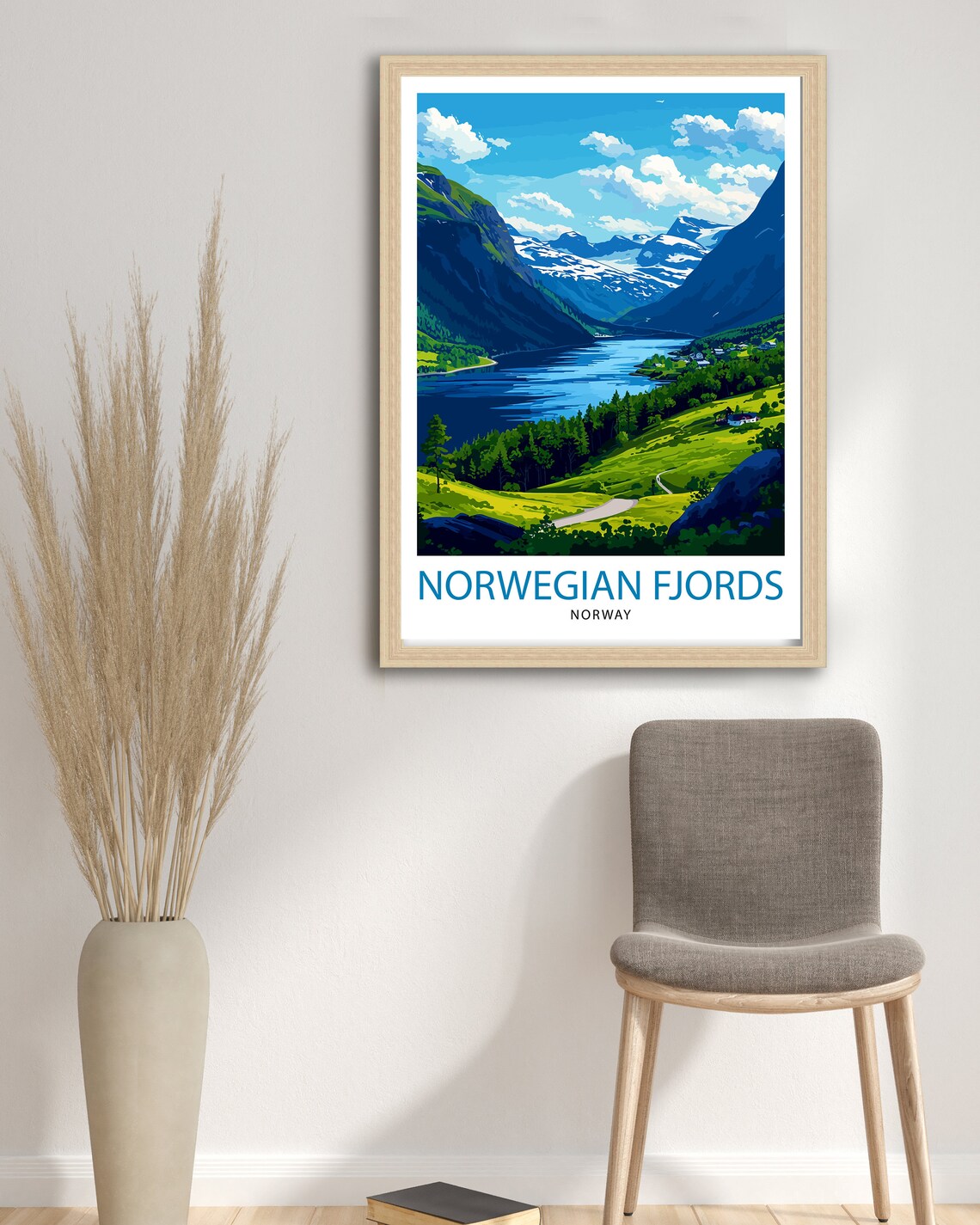 Norwegian Fjords Travel Poster, Nordic Landscape - Image 2