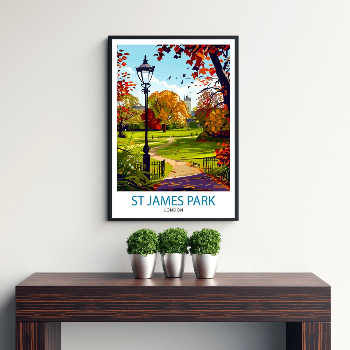St James's Park London Travel Poster, UK View - Image 3