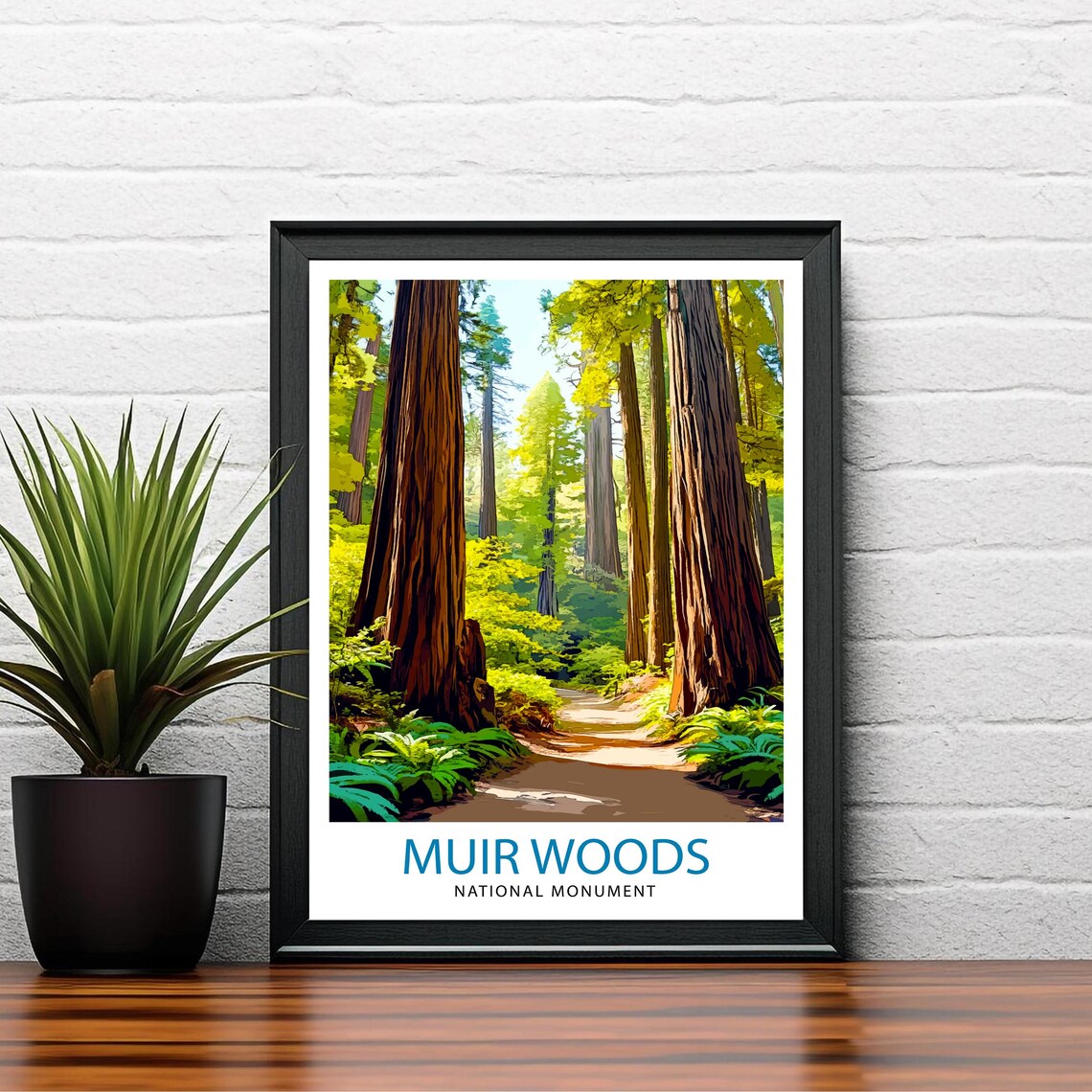 Muir Woods National Monument Redwood Forest Trail Travel Poster - Image 2