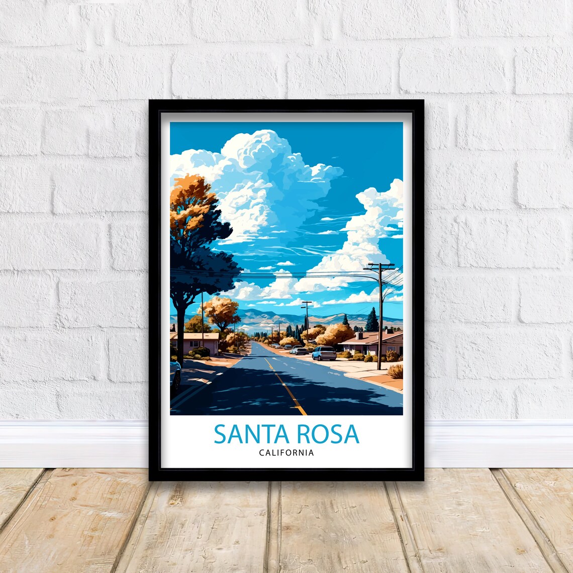 Santa Rosa California Travel Poster, Home Wall Art - Image 2