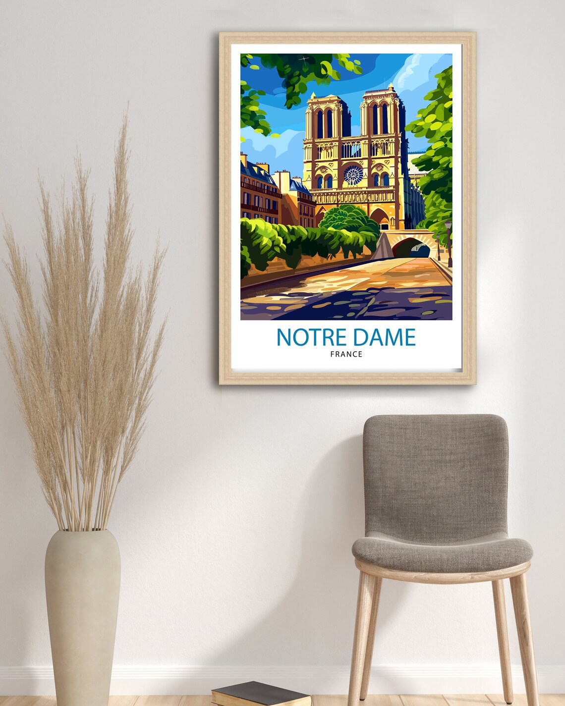 Notre Dame Paris France Gothic Cathedral Historic Seine View Poster - Image 2