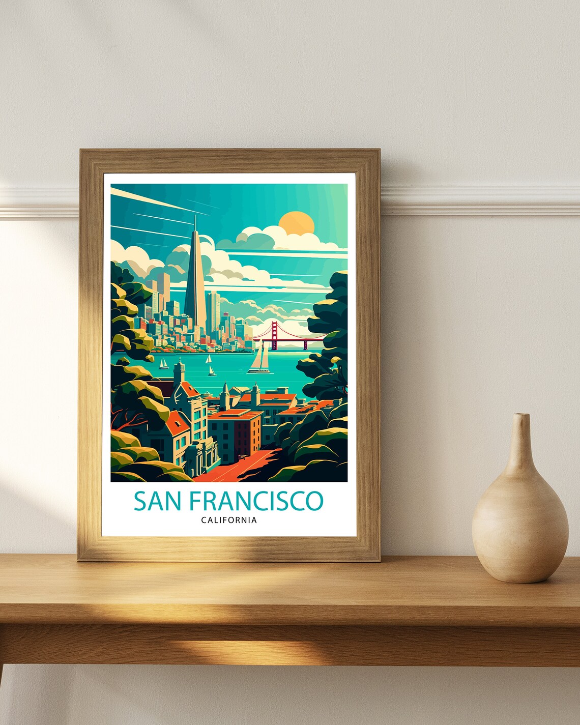 San Francisco Travel Poster, City Illustration Art Print - Image 2