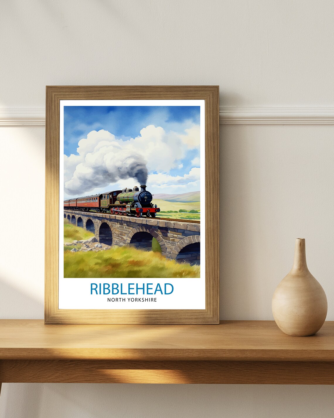 Ribblehead North Yorkshire Steam Train Viaduct Vintage Travel Poster - Image 2