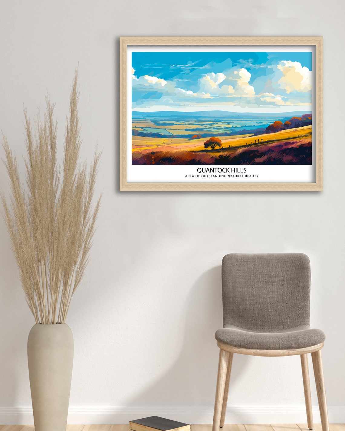 Quantock Hills Somerset Golden Countryside AONB Travel Poster - Image 2
