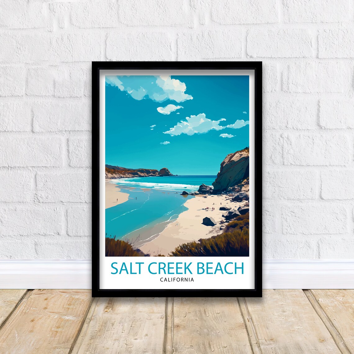 Salt Creek Beach California Rocky Cove Vintage Travel Art Poster - Image 2