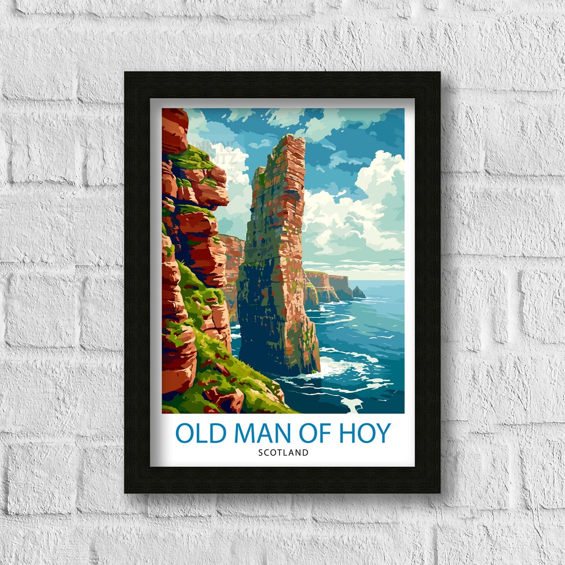 Old Man of Hoy Scotland Sea Stack Coastal Cliffs Travel Poster - Image 3