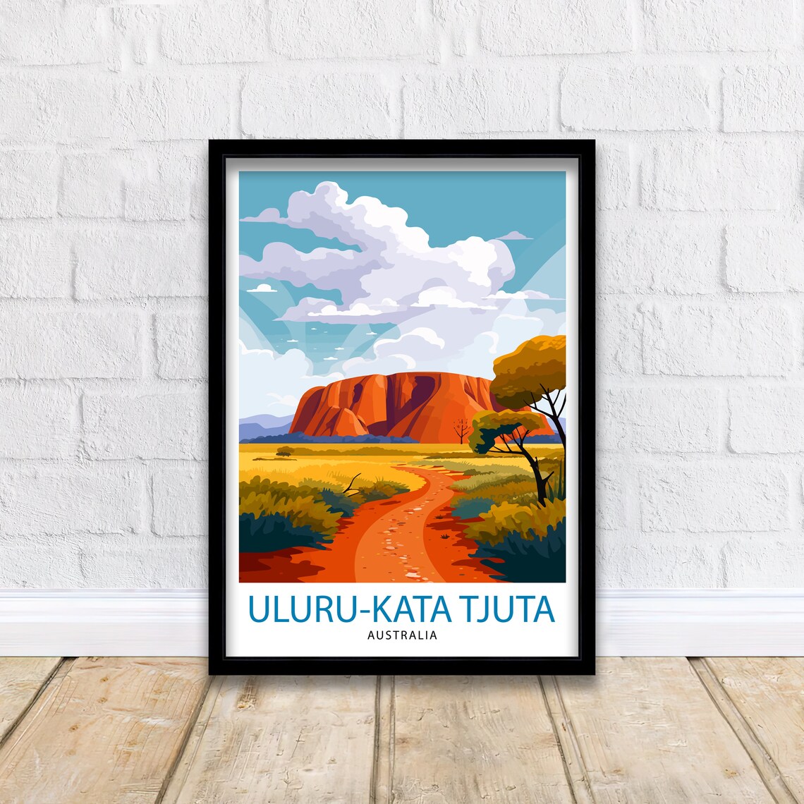 Uluru Kata Tjuta Australia Red Rock Desert Road Outback Travel Poster - Image 2