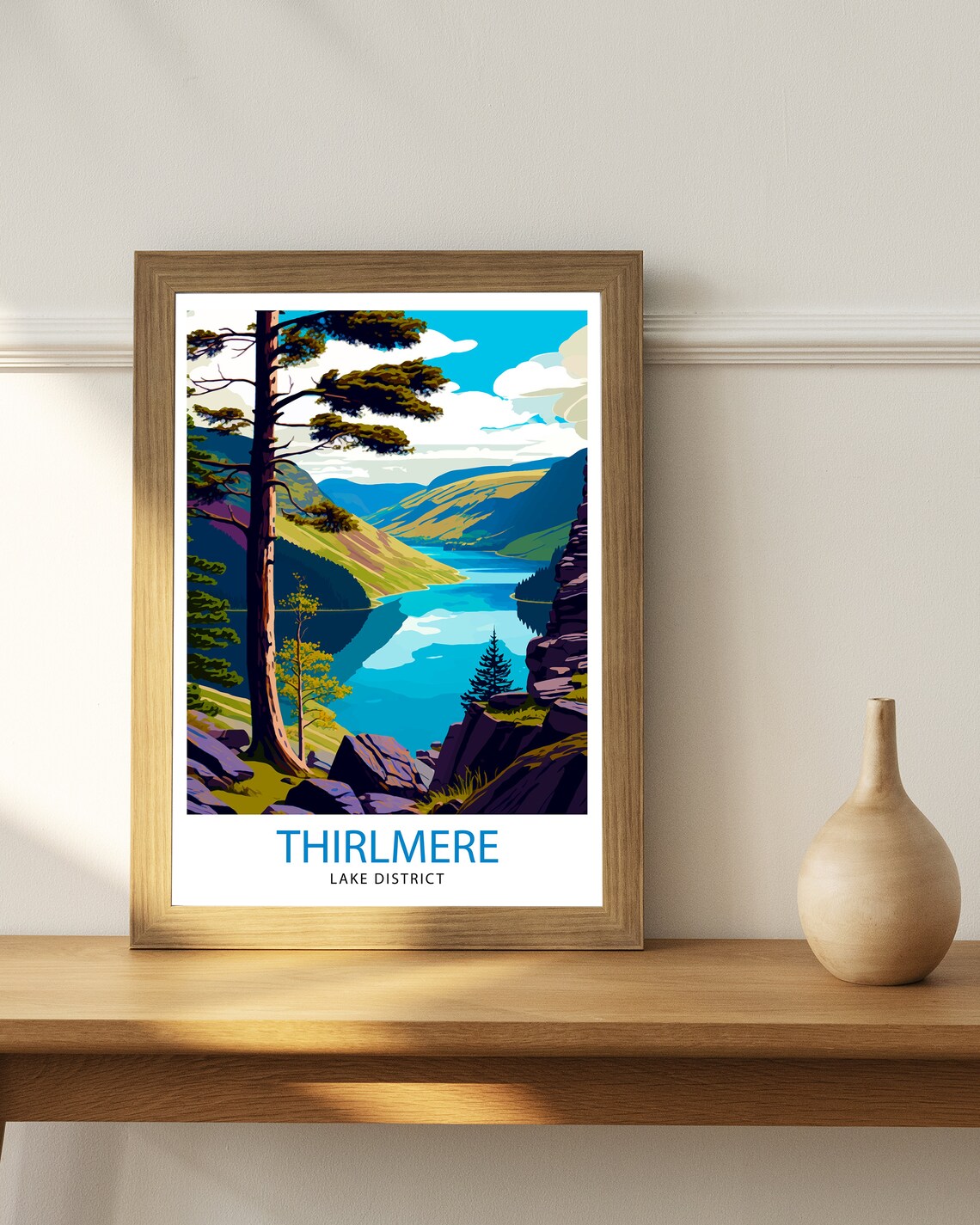 Thirlmere Lake District Travel Poster, Home Decor - Image 2