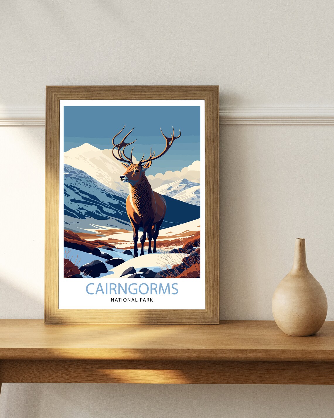 Cairngorms National Park Scotland Red Deer Stag Mountain Poster - Image 2