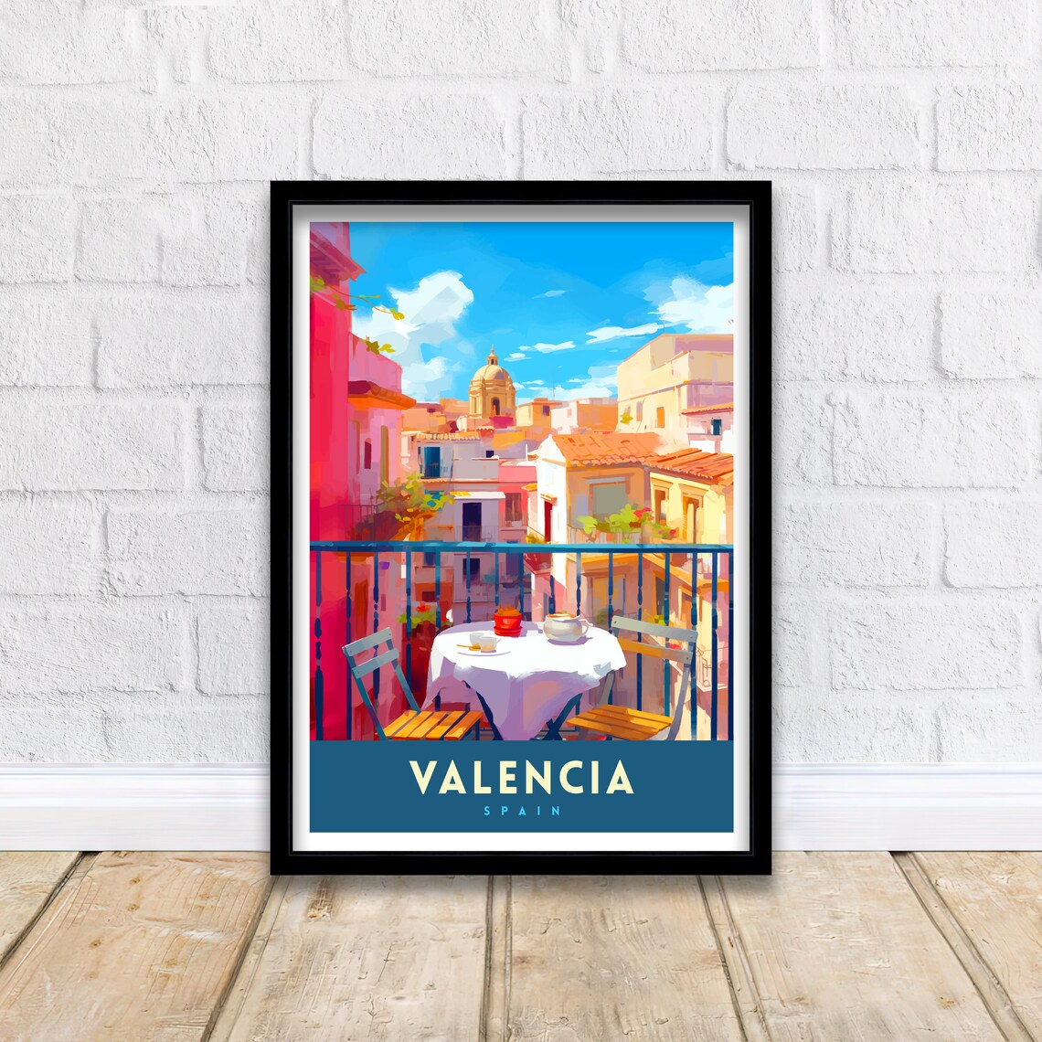 Valencia Spain Vibrant Cityscape Art Print - Image 2