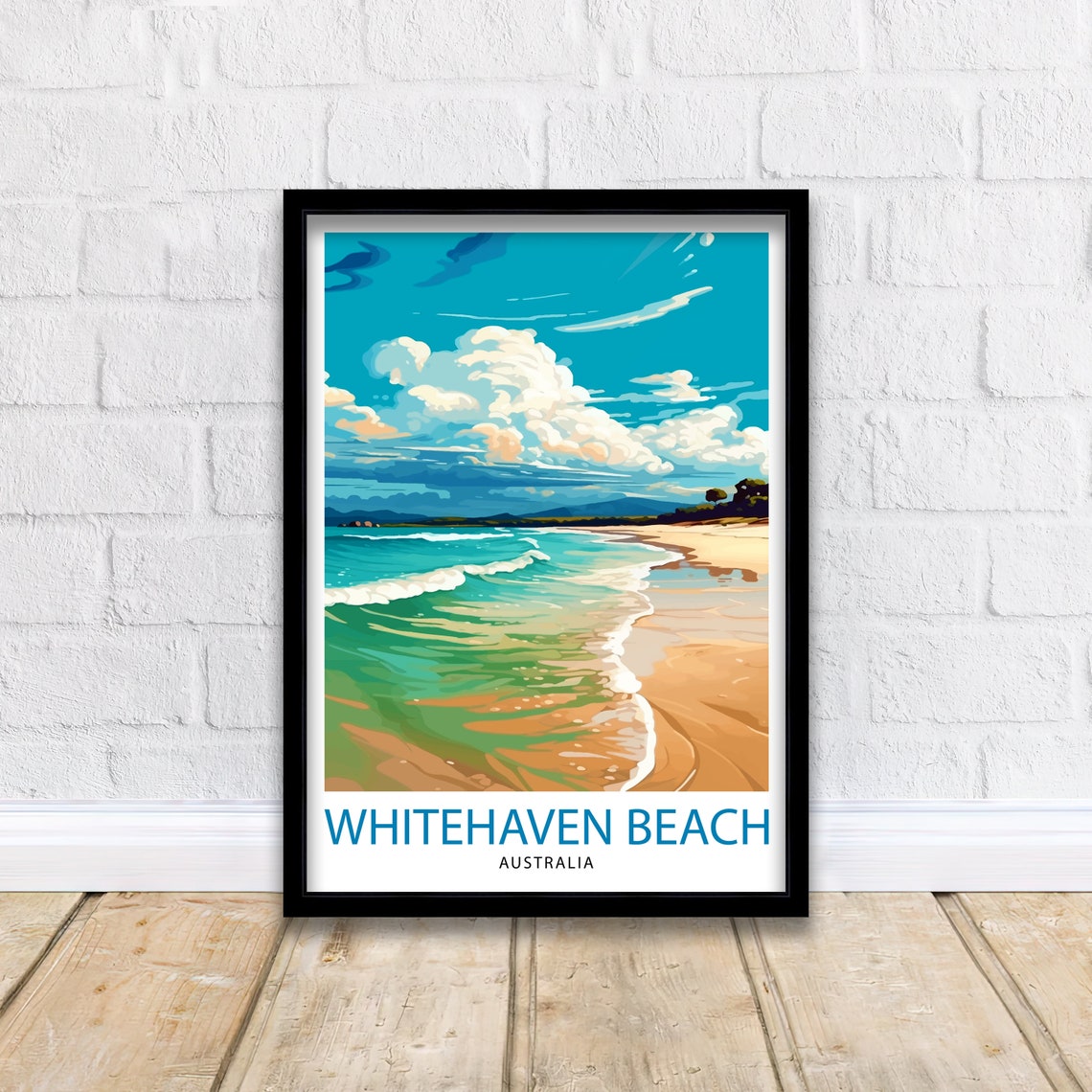 Whitehaven Beach Australia White Sand Tropical Shoreline Poster - Image 2