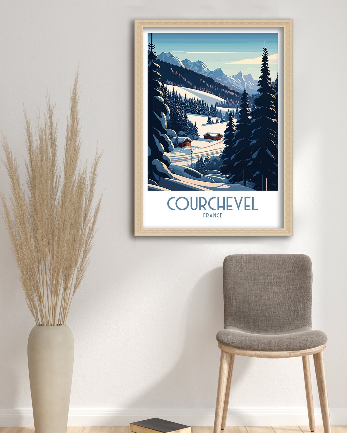 Courchevel Travel Print Courchevel Poster France Courchevel Print Courchevel France Skiing Ski Poster French Alps Travel Poster - Image 3