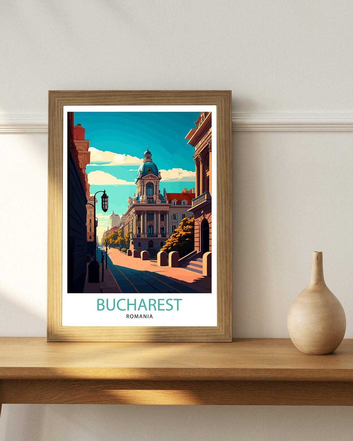 Bucharest Romania Travel Poster, City Wall Decor - Image 2
