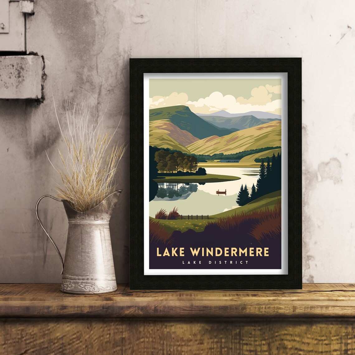 Lake Windermere Lake District Travel Poster - Image 2