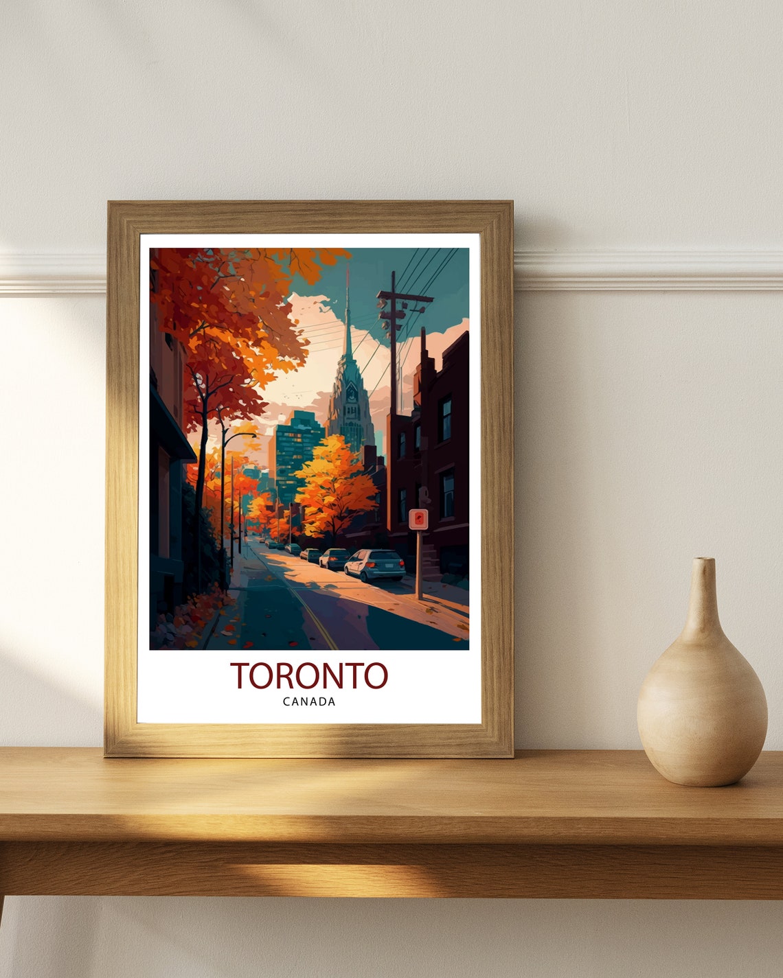 Toronto Canada Autumn Street Fall Foliage City Sunset Poster - Image 2