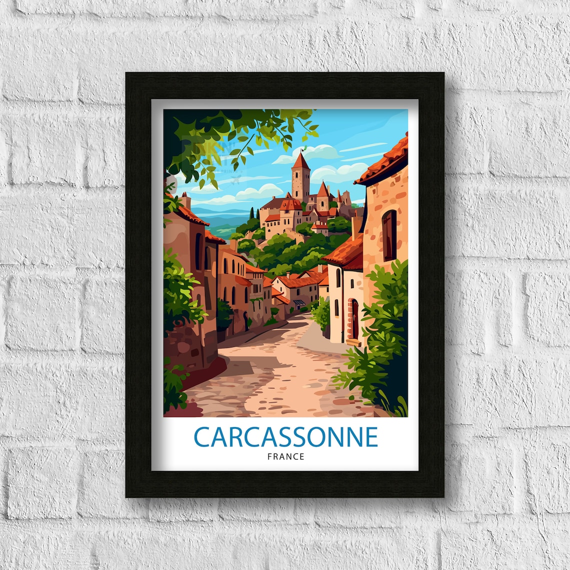 Carcassonne France Travel Poster, European Wall Decor - Image 3