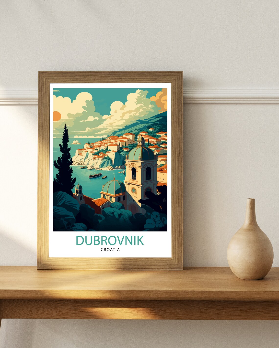 Dubrovnik Croatia Travel Poster, European City View - Image 2