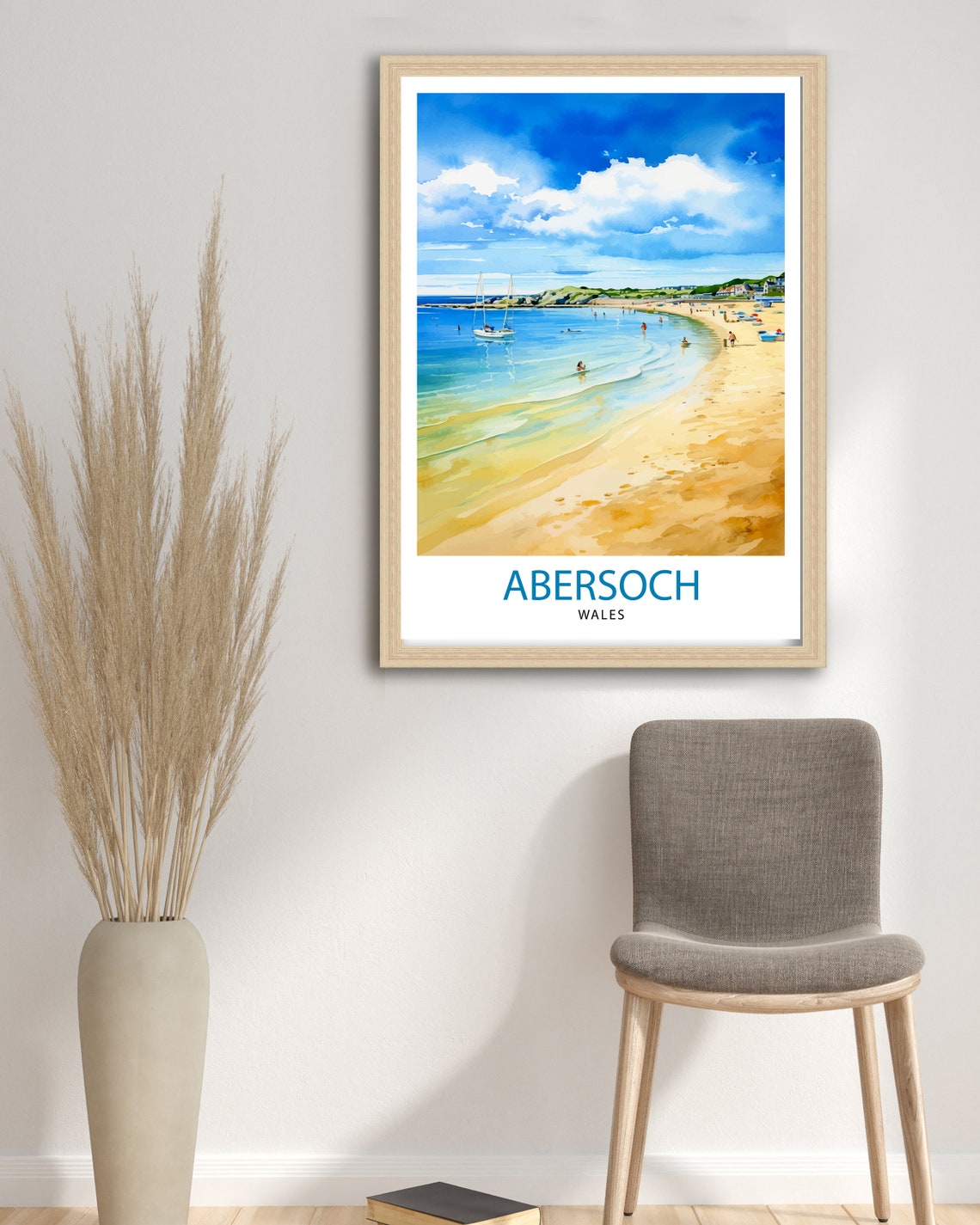 Abersoch Wales Travel Print Abersoch Wall Decor Abersoch Poster Wales Travel Prints Abersoch Art Print Abersoch Illustration Abersoch Wall - Image 3
