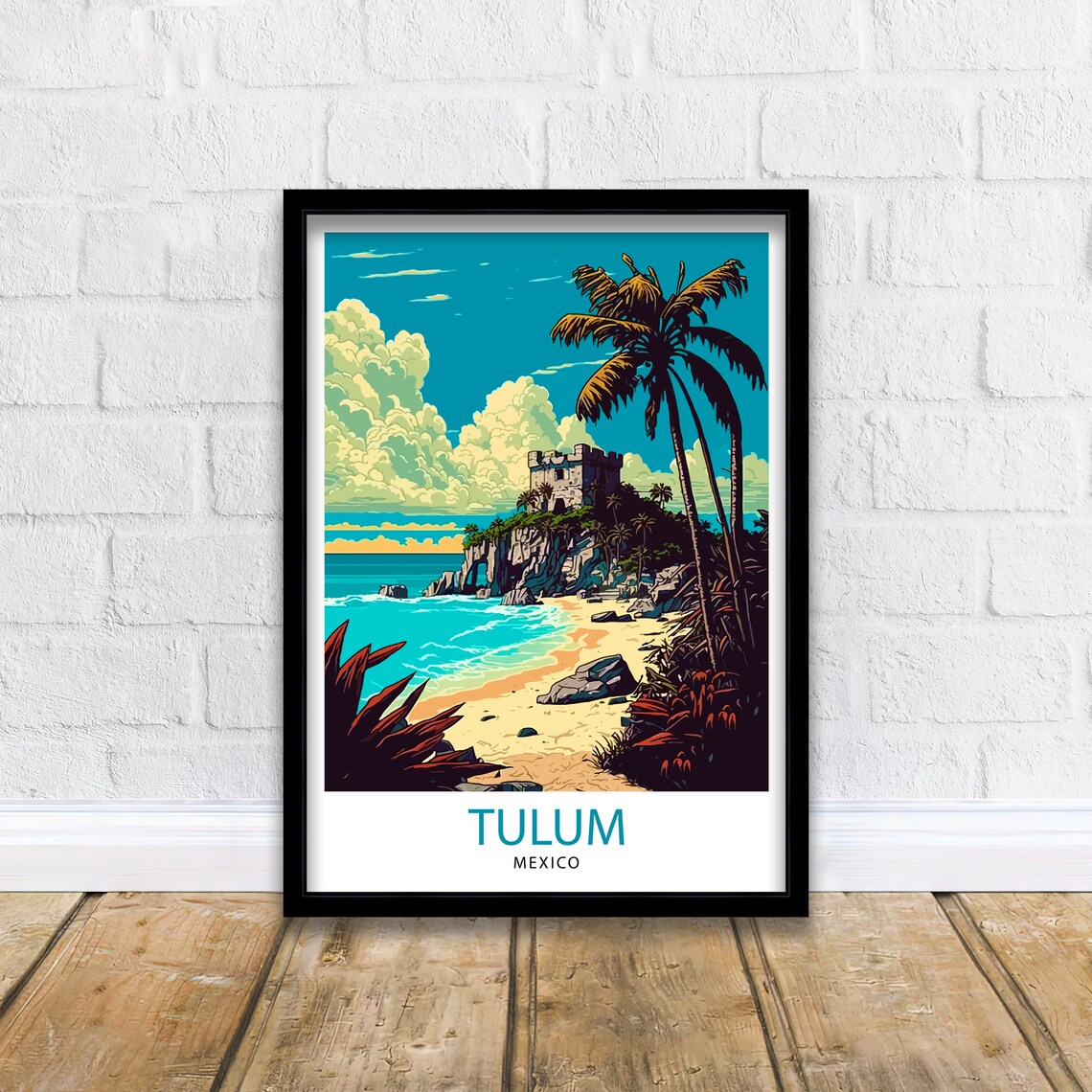 Tulum Mexico Travel Poster, Latin America Decor
