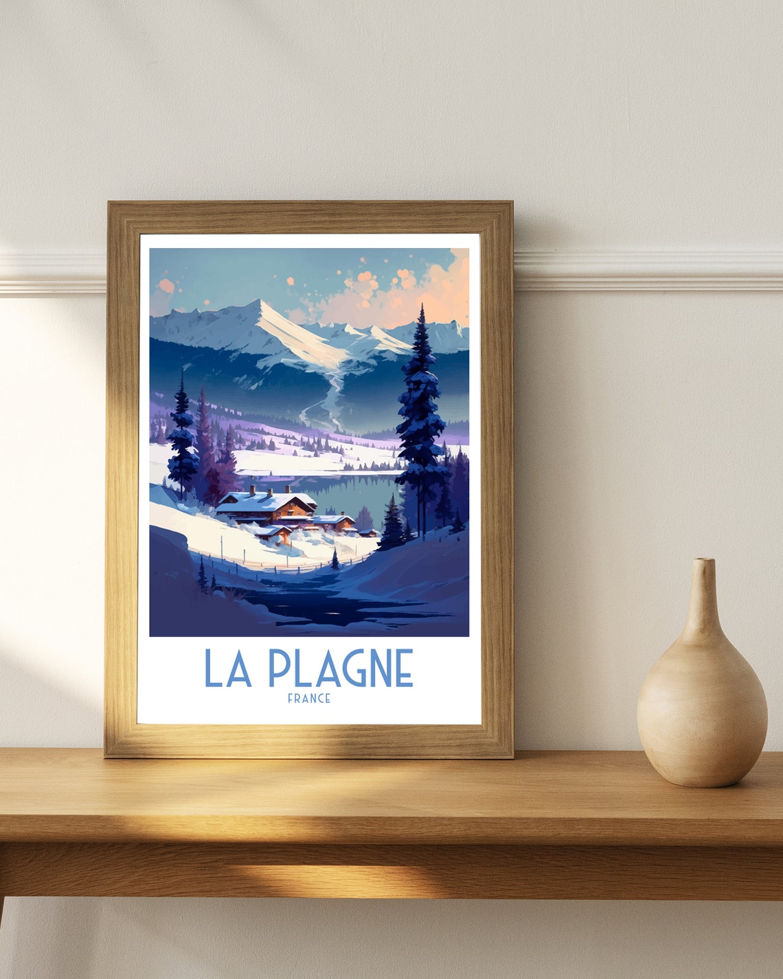 La Plagne France Travel Print La Plagne Wall Decor La Plagne Home Living Decor La Plagne Illustration Travel Poster Gift For La Plagne - Image 2