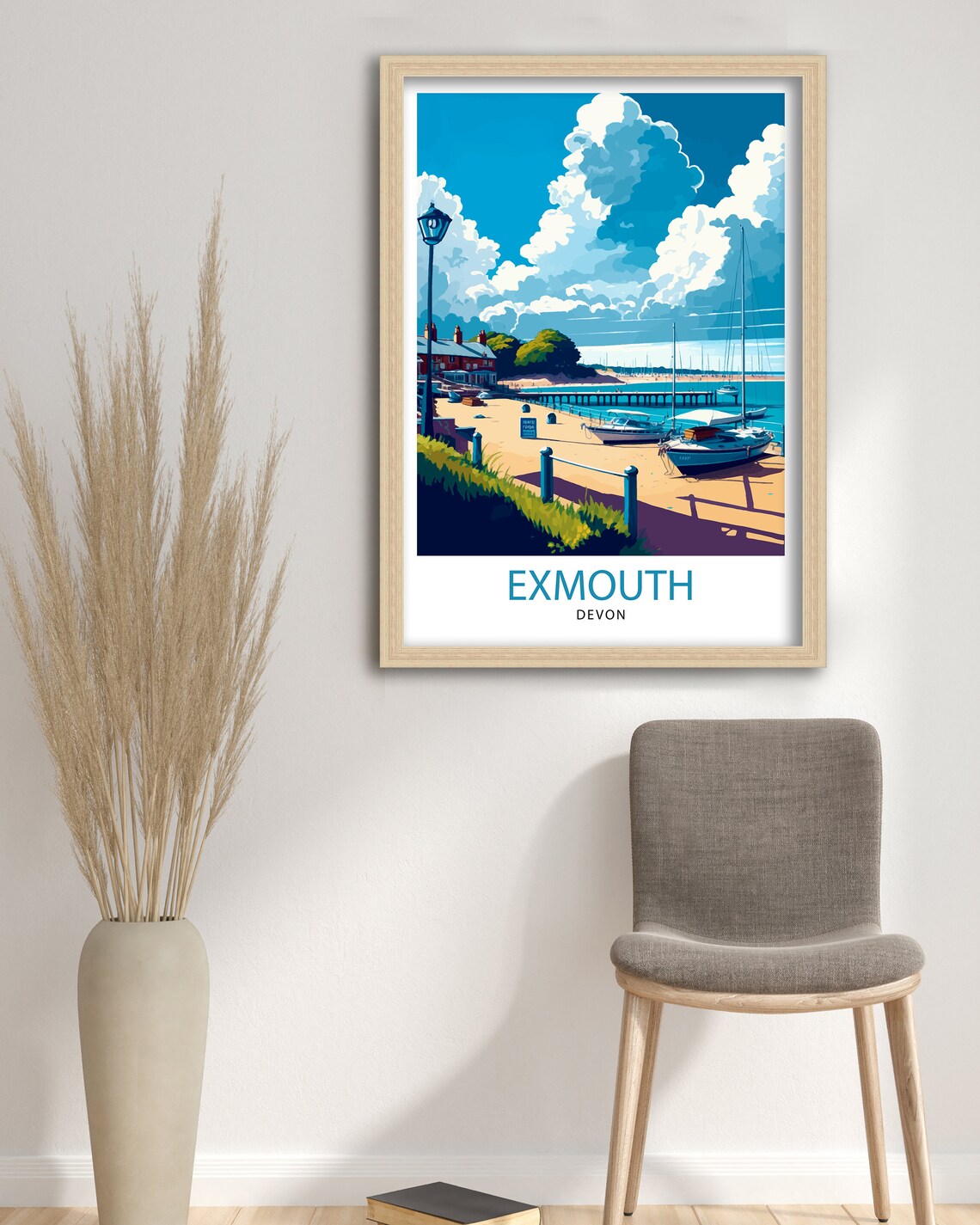 Exmouth Devon Travel Poster, Home Decor Print - Image 3