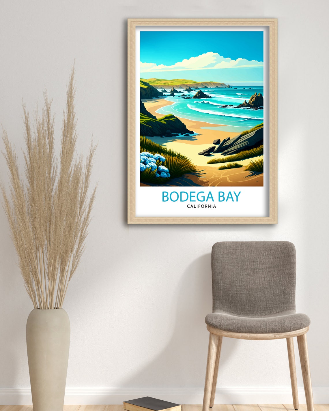 Bodega Bay California Coastal Beach Cliffs Ocean Travel Poster - Image 3