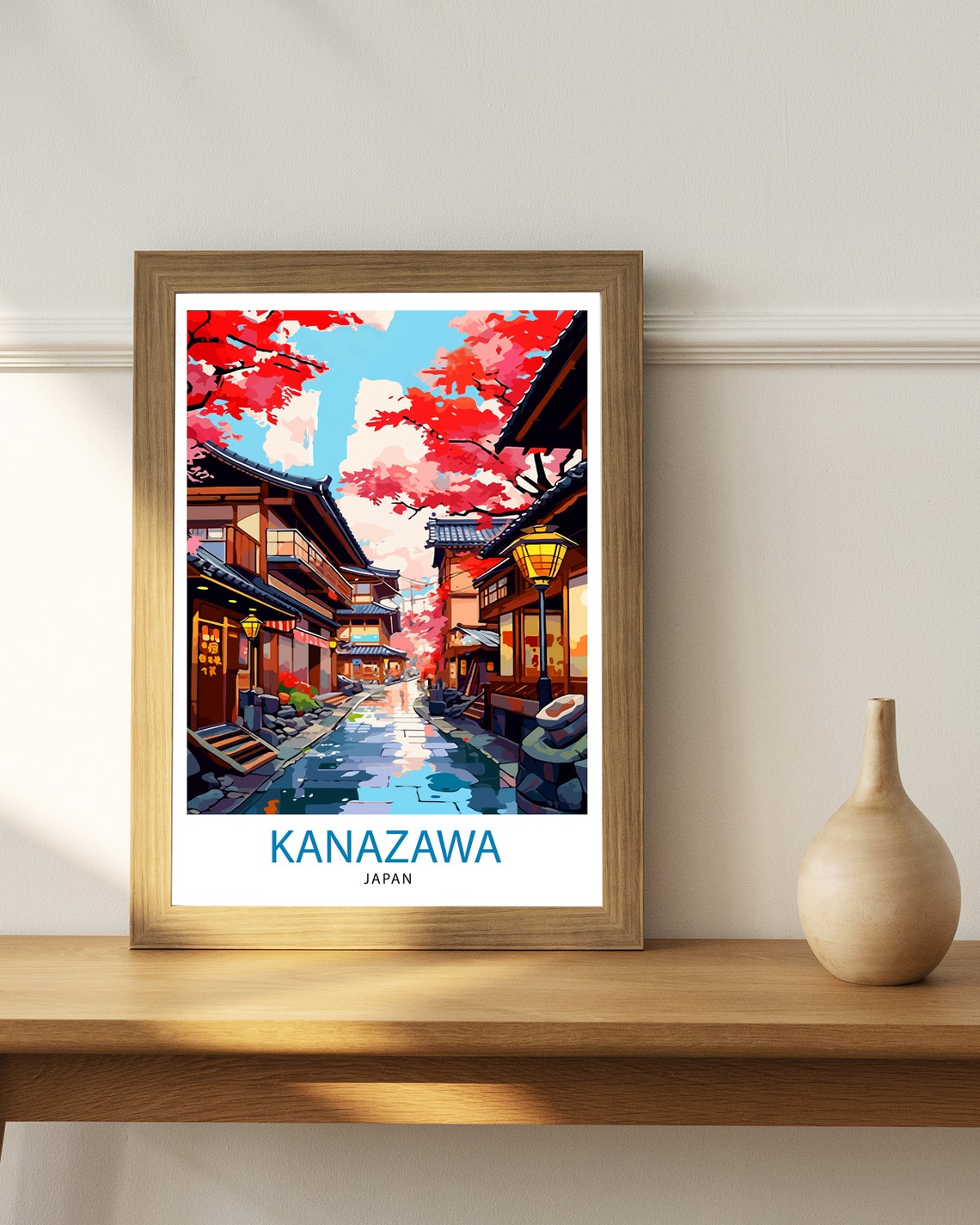 Kanazawa Japan Travel Print Kanazawa Wall Decor Kanazawa Poster Japan Travel Prints Kanazawa Art Print Kanazawa Illustration Kanazawa Wall - Image 2