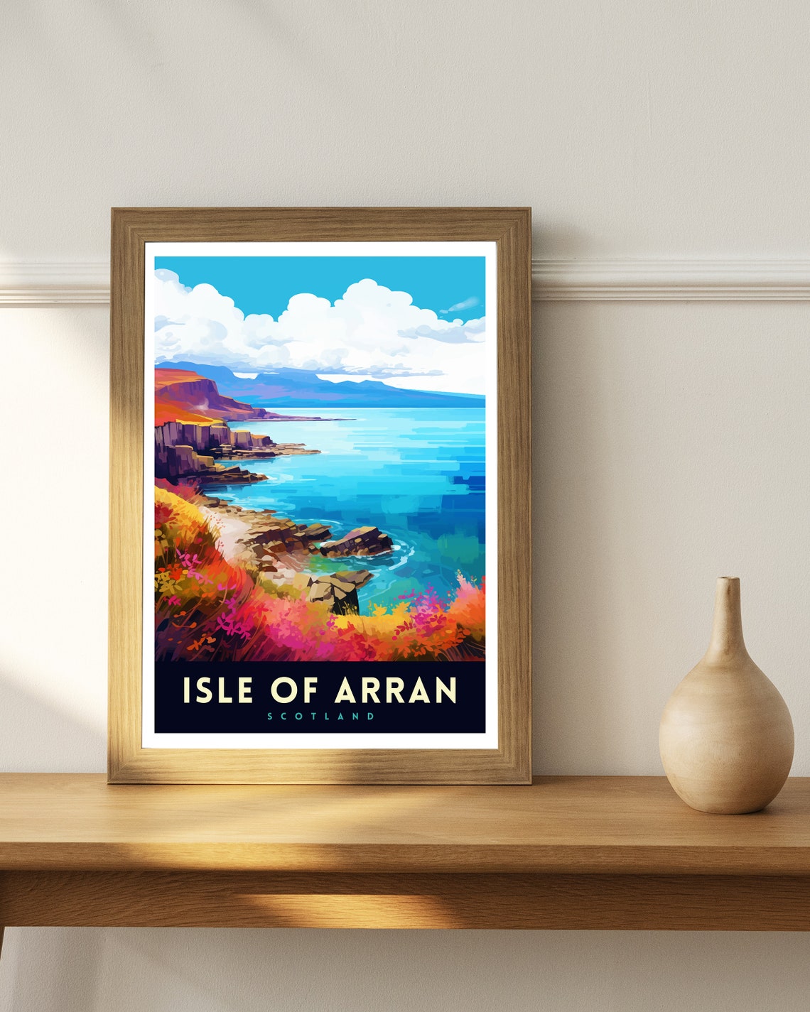 Isle of Arran Scotland Dramatic Rocky Coast Cliffs Travel Poster - Image 3