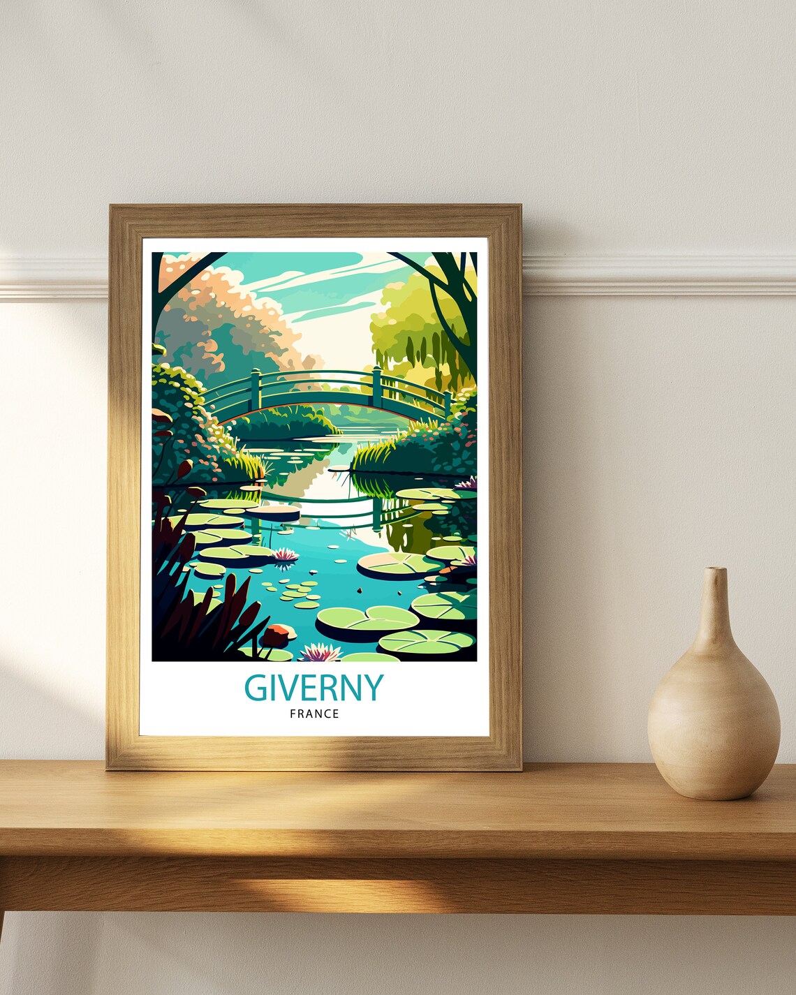Giverny France Monet Lily Pond Garden Bridge Colorful Wall Art - Image 2