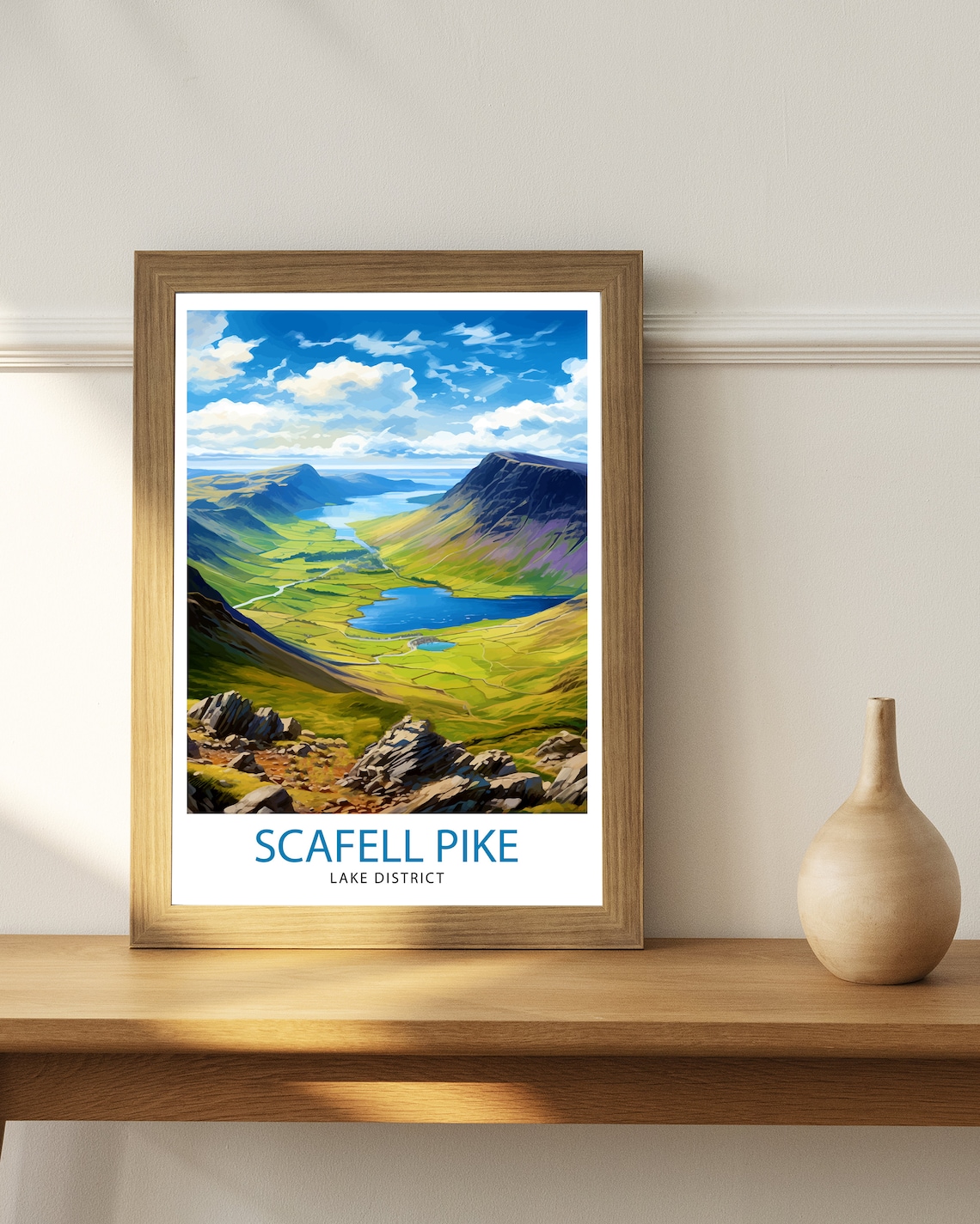 Scafell Pike Illustration Lake District Travel Poster - Image 2