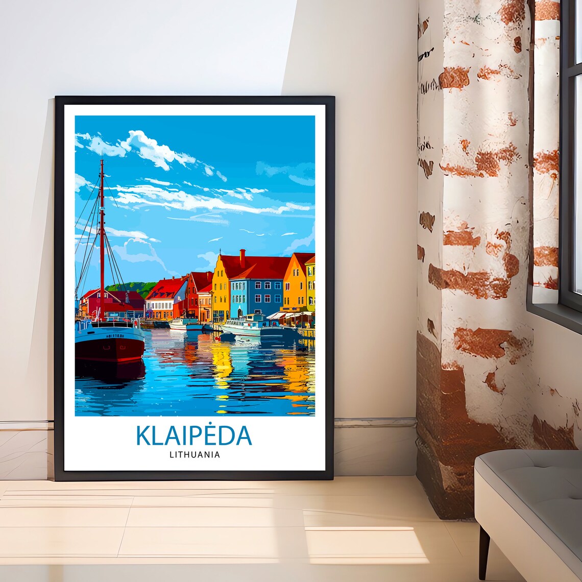 Klaipeda Lithuania Travel Poster, Europe Travel Art - Image 2