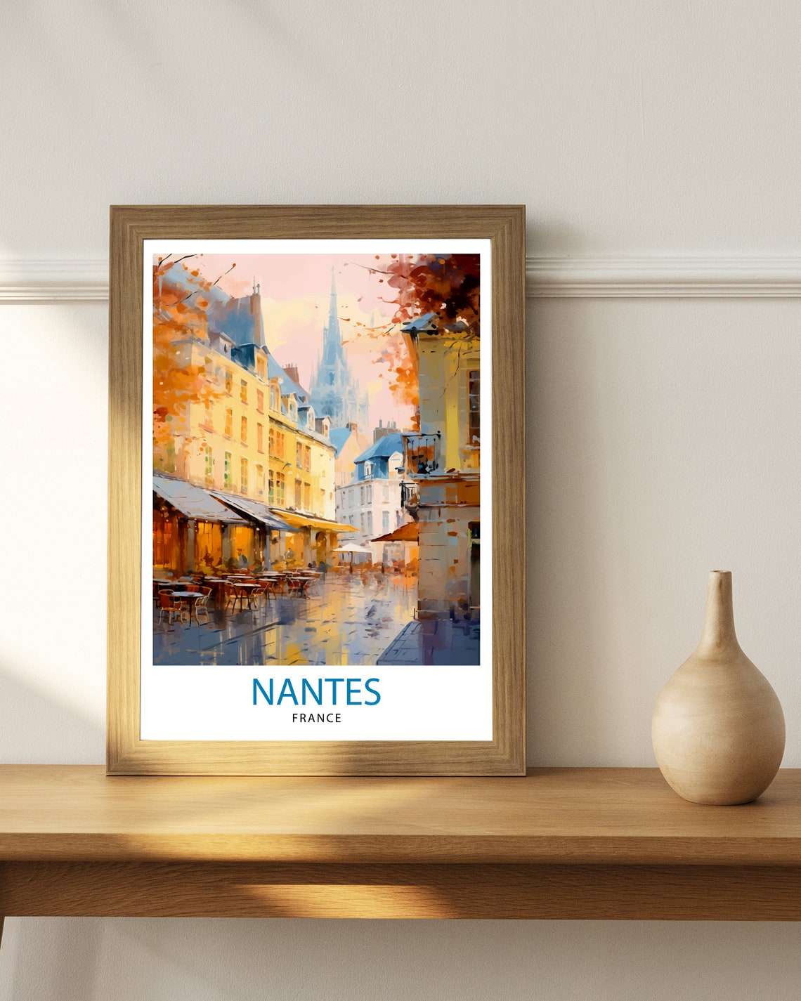 Nantes France Travel Print Nantes Wall Decor Nantes Illustration Nantes Travel Poster Gift For Nantes France Home Decor - Image 2