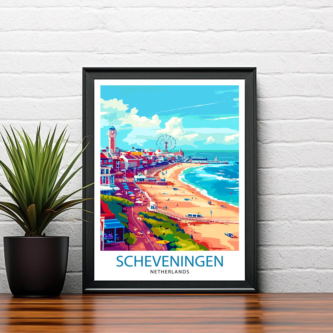 Scheveningen Netherlands Travel Poster, Place Wall Decor - Image 2