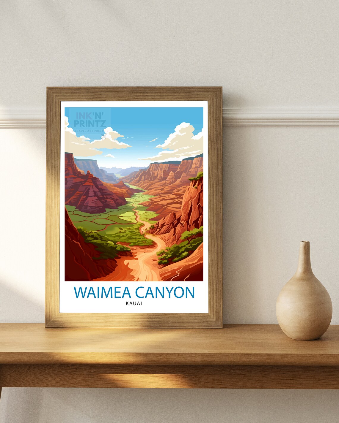 Waimea Canyon Kauai Red Rock Trail Grand Canyon Desert Poster - Image 2