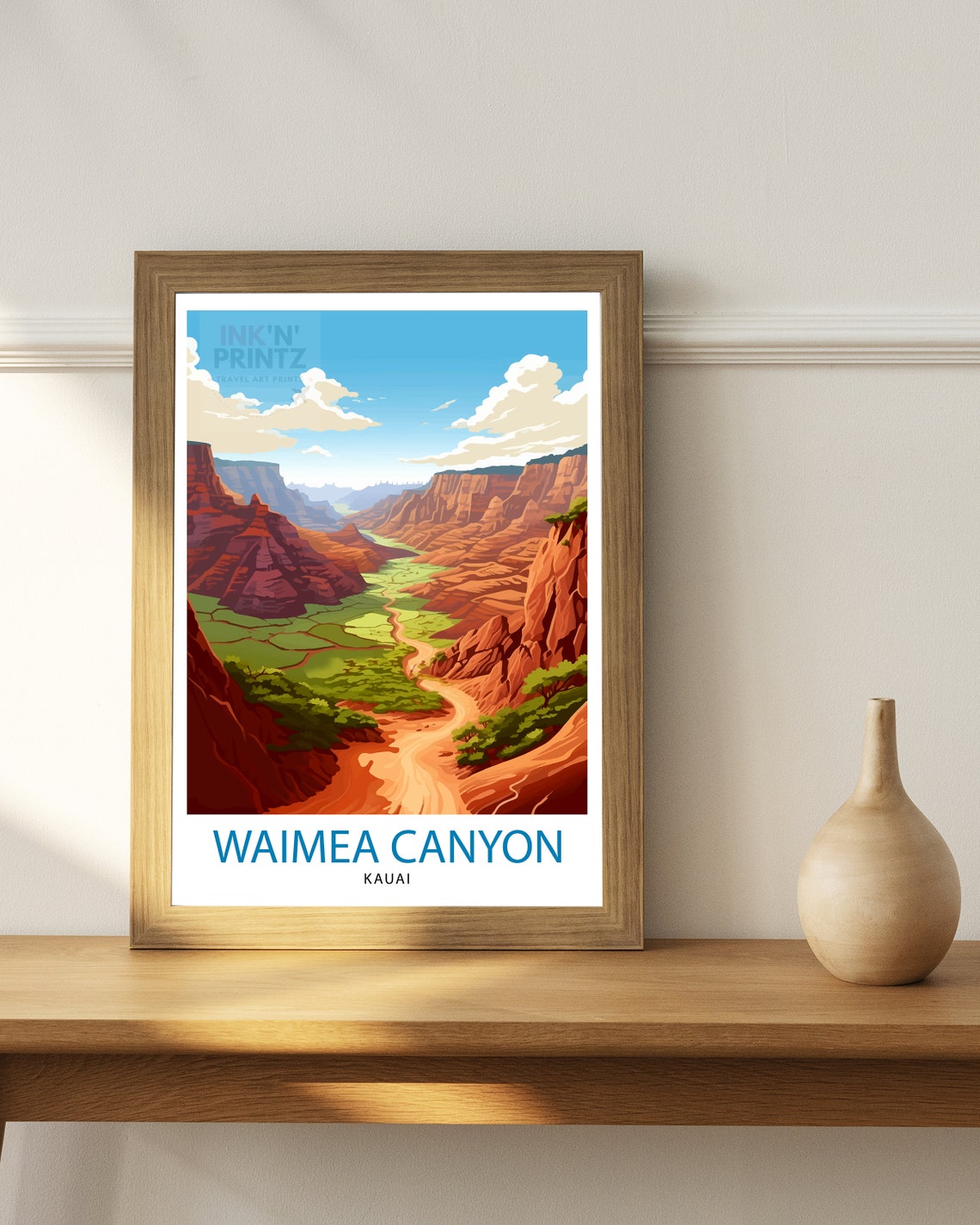 Waimea Canyon Kauai Travel Print Waimea Canyon Wall Decor Kauai Travel Poster Hawaii Travel Prints Waimea Canyon Art Print Kauai - Image 2