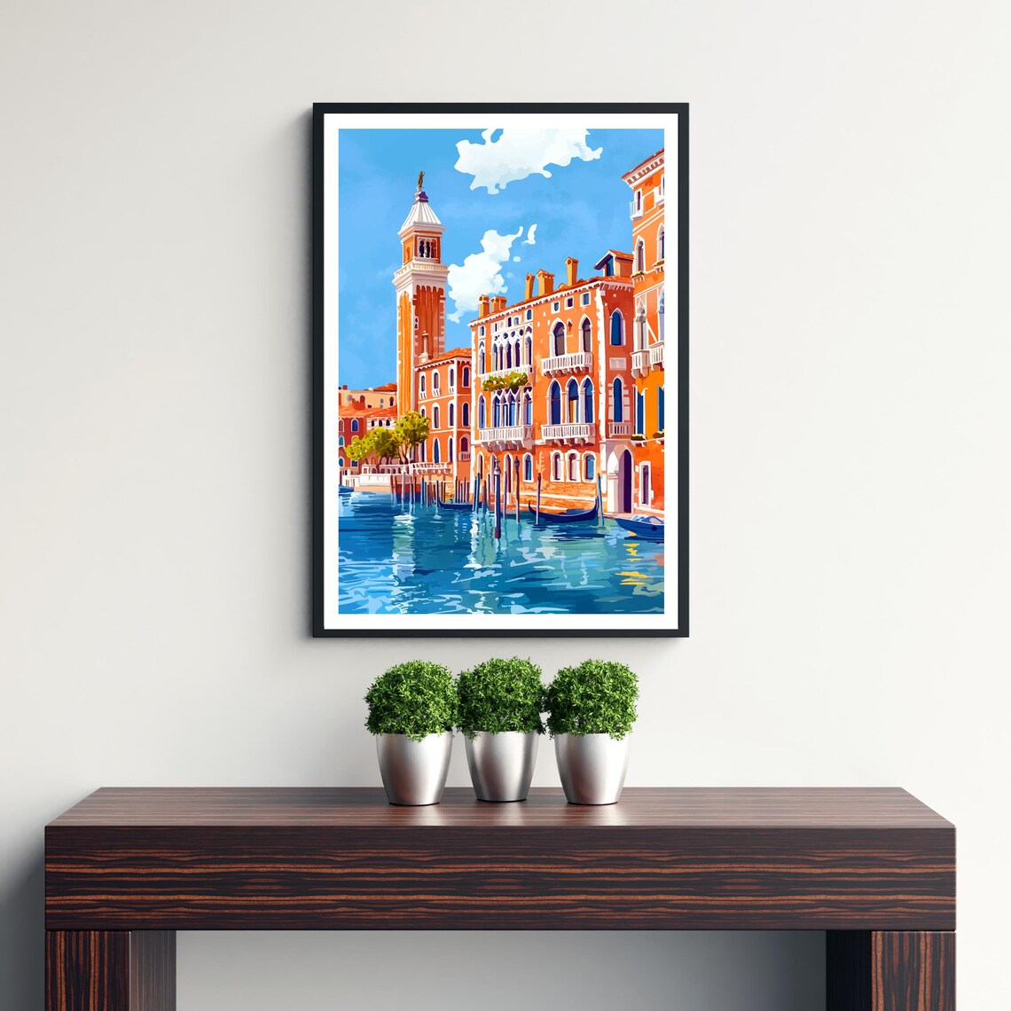 Venice Italy Grand Canal Gondolas Campanile Palazzo Art Poster - Image 3