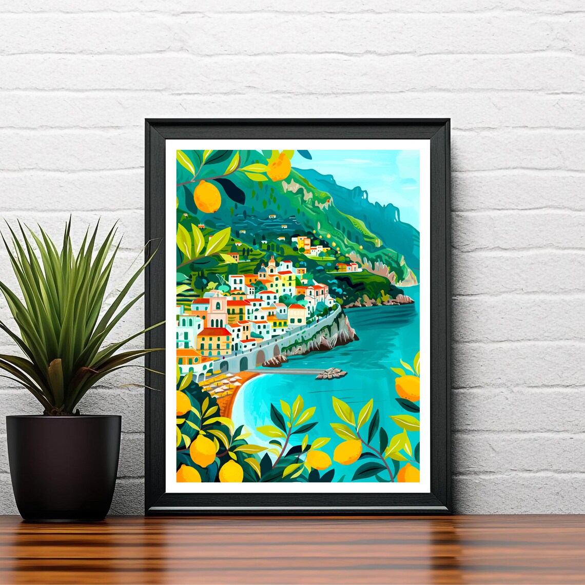 Amalfi Coast Italy Travel Poster, Europe Decor - Image 2