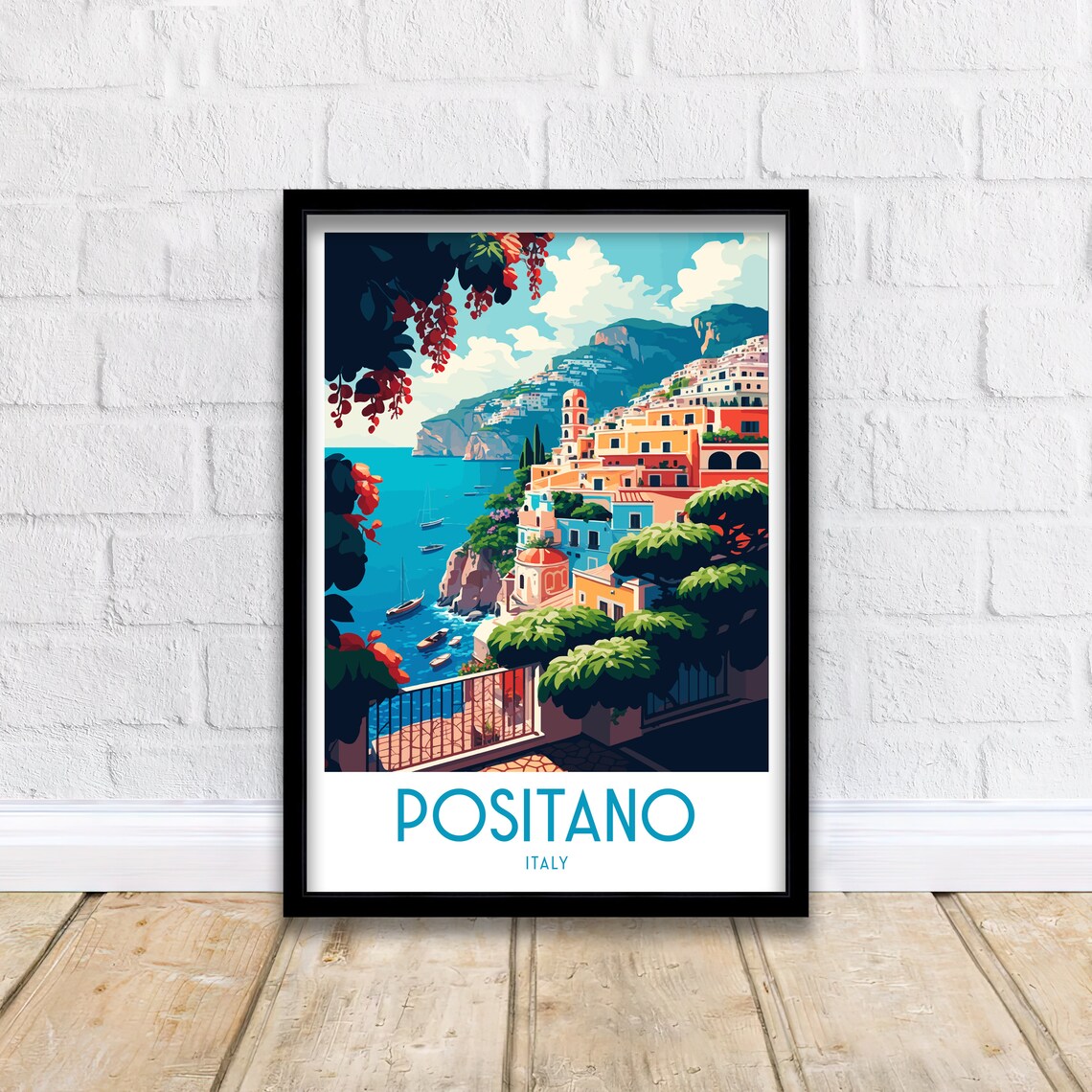 Positano Italy Travel Poster, Europe Wall Decor - Image 2