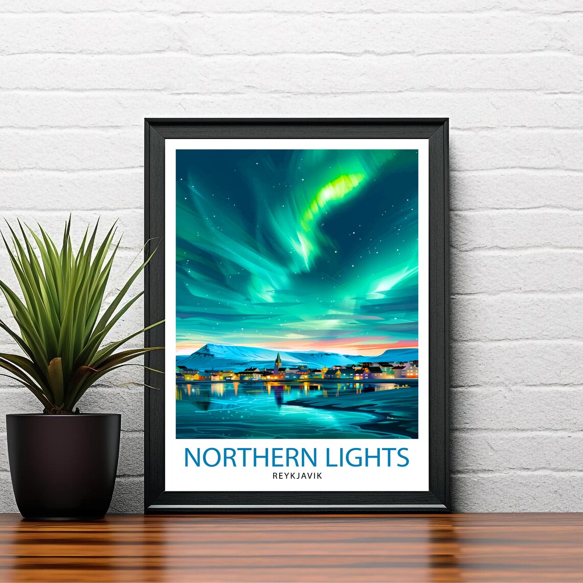 Northern Lights Travel Poster, Aurora Borealis Decor - Image 2