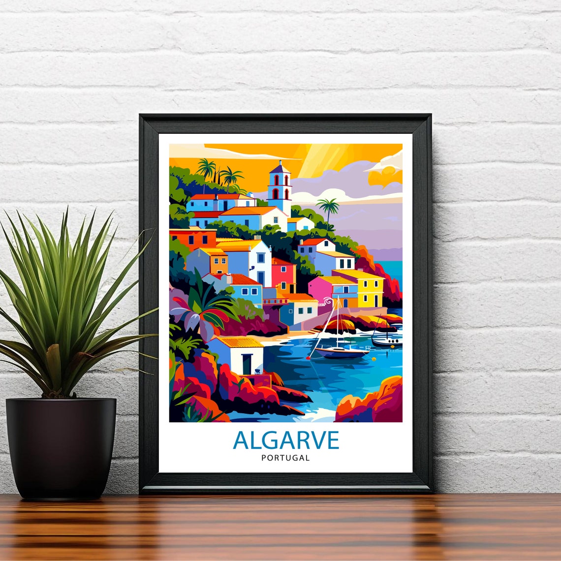 Algarve Portugal Travel Print Algarve Wall Decor Algarve Poster Portugal Travel Prints Algarve Art Print Algarve Illustration Algarve Wall - Image 2