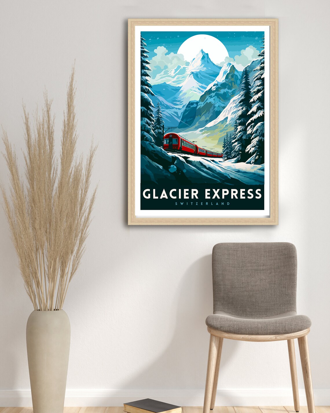 Glacier Express Train Travel Poster, Swiss Alps - Image 3