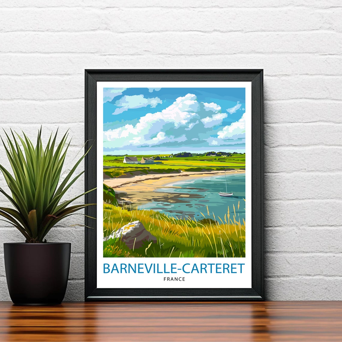 Barneville Carteret France Travel Print Wall Decor Wall Art Barneville Carteret Wall Hanging Home Decor Barneville Carteret - Image 2